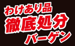 わけあり品 徹底処分バーゲン